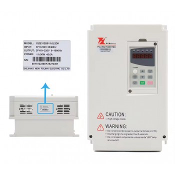 Fuling Variador de frecuencia VFD trifásico de 11kW 220V/380V 1000Hz para CNC