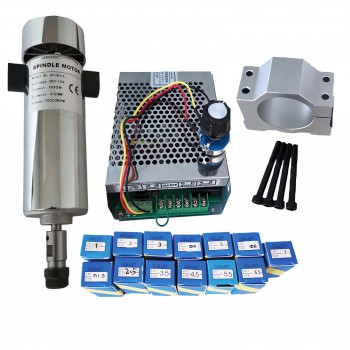 Kit de husillo CNC de 800W 0,79Nm 52mm con fuente de alimentación y pinzas ER11/ER16