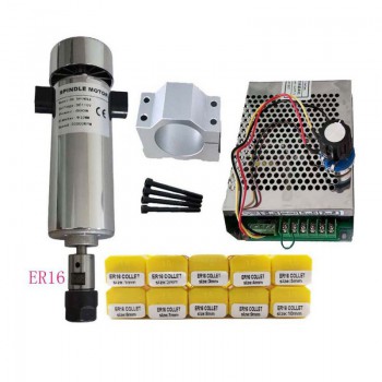 Kit de husillo CNC de 800W 0,79Nm 52mm con fuente de alimentación y pinzas ER11/ER16