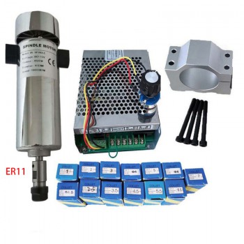 Kit de husillo CNC de 800W 0,79Nm 52mm con fuente de alimentación y pinzas ER11/ER16