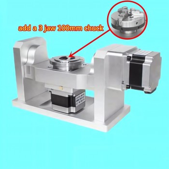 5º eje rotativo CNC A+C con reductor armónico 10:1 plato de 100mm y motor paso a paso NEMA 34