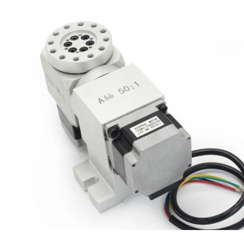 Cabezal divisor CNC de 5º eje A+C con reductor armónico 50:1 y motor paso a paso NEMA 23