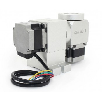 Cabezal divisor CNC de 5º eje A+C con reductor armónico 50:1 y motor paso a paso NEMA 23