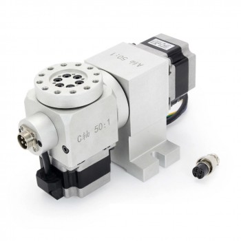 Cabezal divisor CNC de 5º eje A+C con reductor armónico 50:1 y motor paso a paso NEMA 23