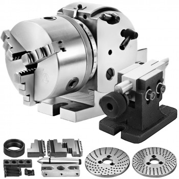 BS-0 Cabezal divisor semiuniversal de 5 pulgadas con plato de 3 garras y contrapunto para fresadora CNC