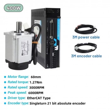 Kit EtherCAT de servomotor CA de 100W a 1000W con driver CNC 0,318 a 3,18Nm y encoder de 21 bits