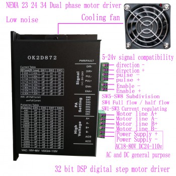 Kit CNC de motor paso a paso de 1 eje 4,5Nm1,8 Deg Nema 34 Motor paso a paso y controlador
