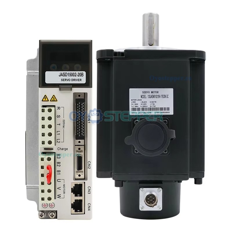 Kit de Motor Servo AC 1500 W con Freno + Controlador 9.55 N·m 1500 RPM 6.2 A con Encoder Magnético de 17 Bits
