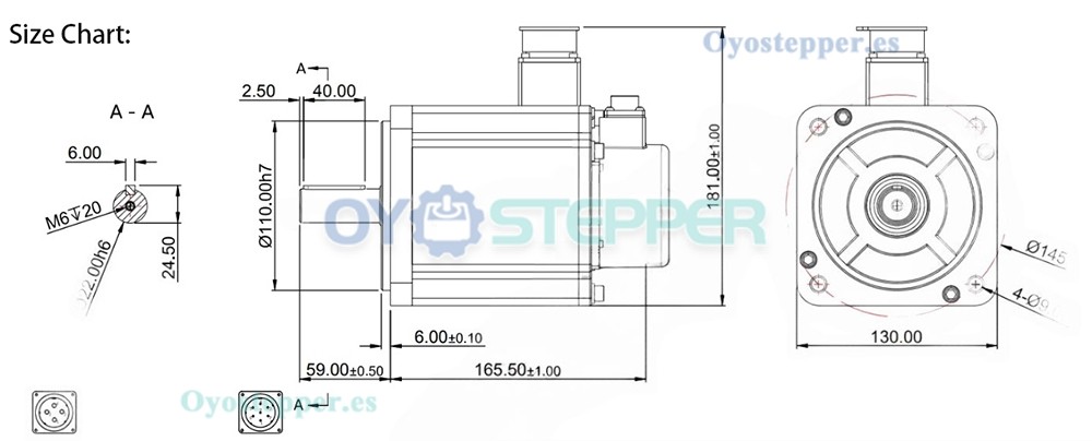 Kit de Motor Servo AC 1500 W 7.16 N·m 2000 RPM 7.2 A con Encoder Absoluto de 17 Bits