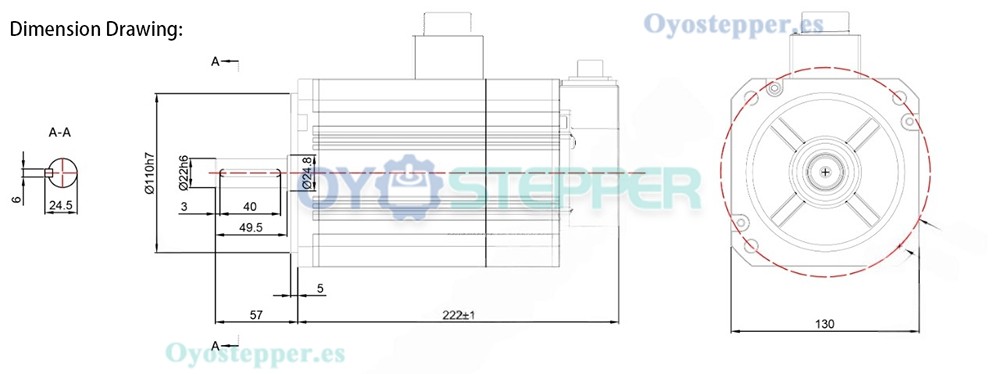 Kit de Motor Servo AC 2000 W con Freno 9.55 N·m 2000 RPM 10.2 A con Encoder Absoluto de 17 Bits