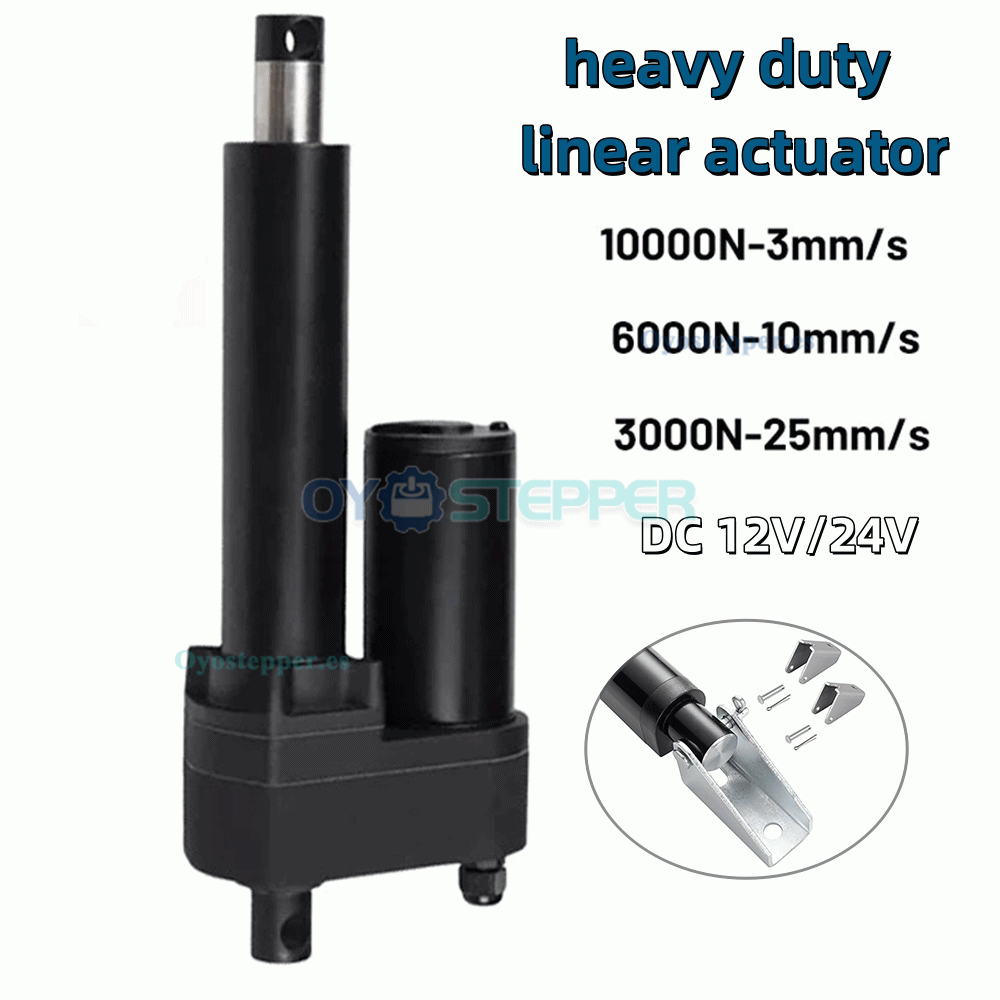 Actuador lineal el&eacute;ctrico de alta carga de 12V o 24V y 220lb a 2204lb con IP65 y carrera de 50 a 500mm