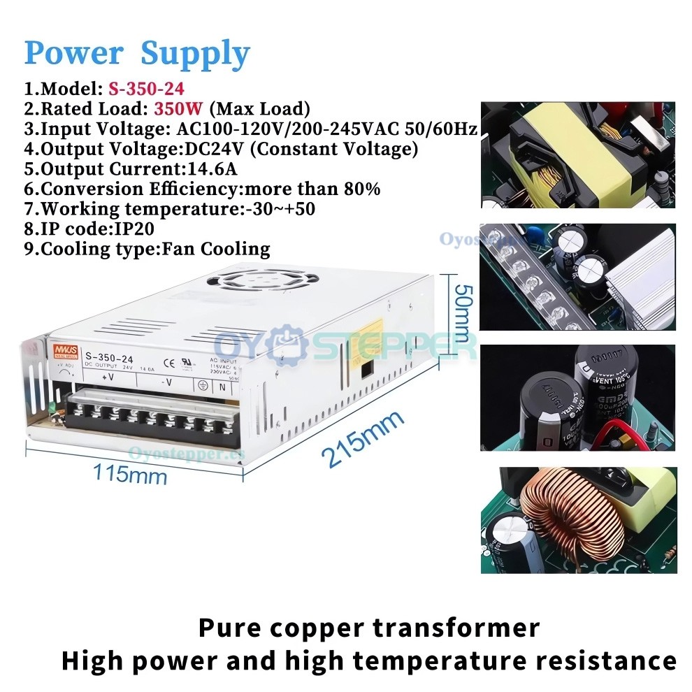 Kit CNC 5 Ejes con Motor Paso a Paso Lazo Cerrado Nema 23 57mm 3Nm, Controlador y Fuente
