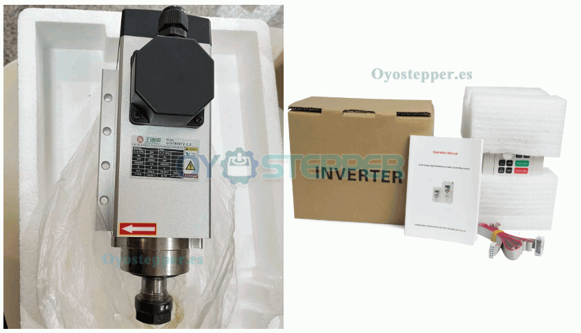Kit de husillo CNC de 2,2kW ER20 24000rpm 220V/380V refrigerado por aire con VFD
