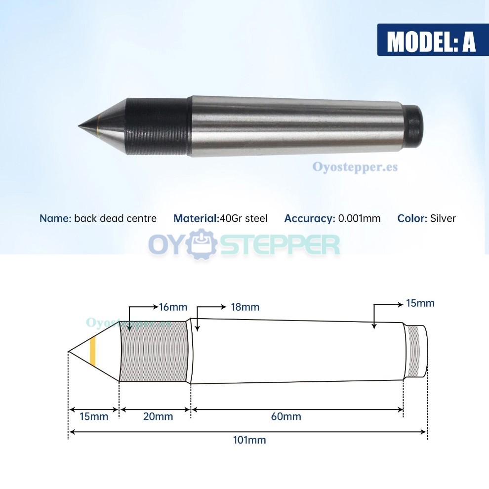 Contrapunto m&oacute;vil MT2 de 65mm con 4 puntas para torno y fresadora CNC
