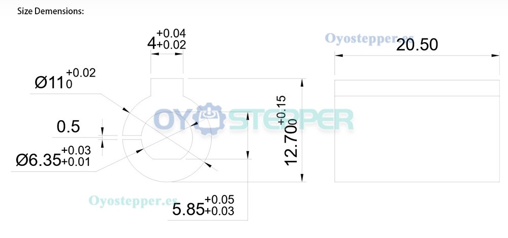 Manguito adaptador de eje de &Oslash;6,35mm a &Oslash;11mm para reductor sinf&iacute;n NMRV30