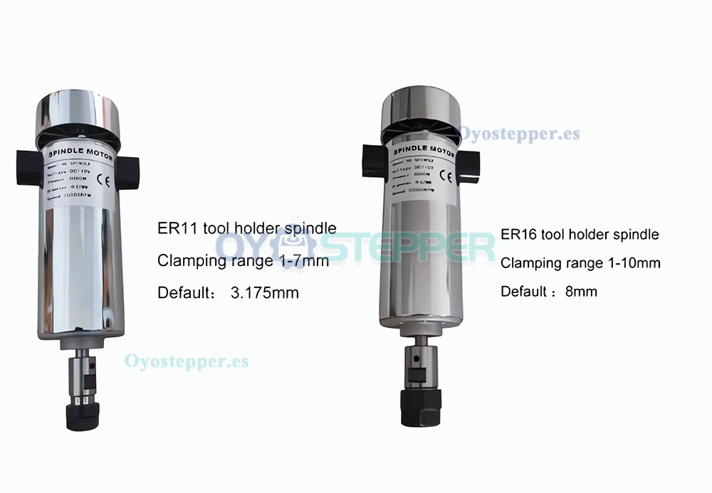 Kit de husillo CNC de 800W 0,79Nm 52mm con fuente de alimentaci&oacute;n y pinzas ER11/ER16