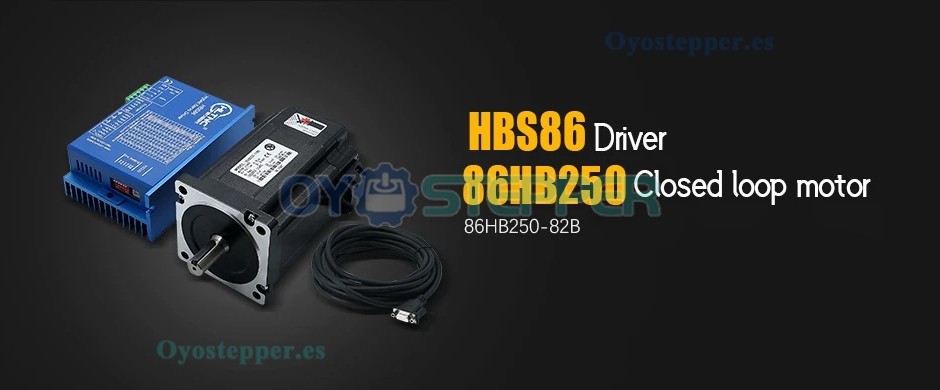 HLTNC Kit de Motor Paso a Paso Nema 34 en Bucle Cerrado 1.8° 4.5 N·m Sin Freno + Controlador HBS86