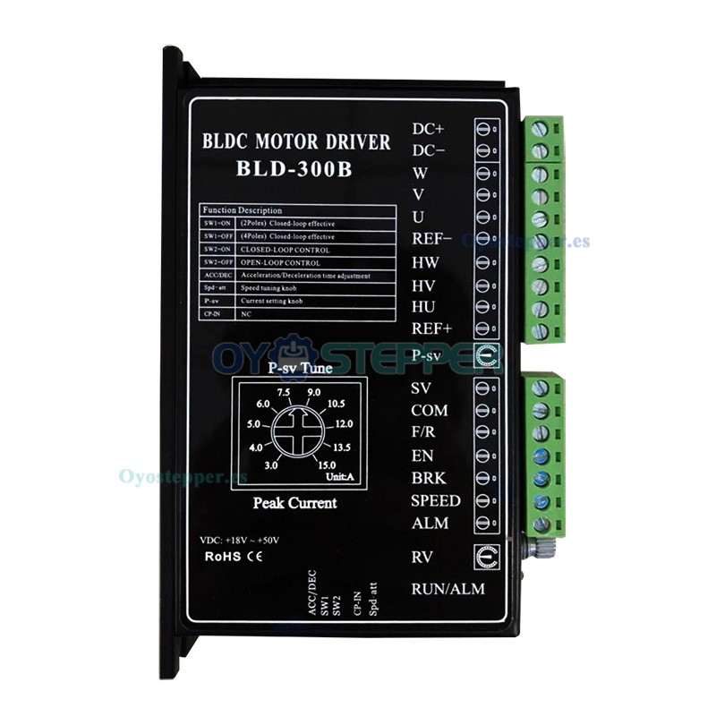 BLD-300B Controlador de Motor DC Sin Escobillas 18–50 V 15 A para Motor BLDC