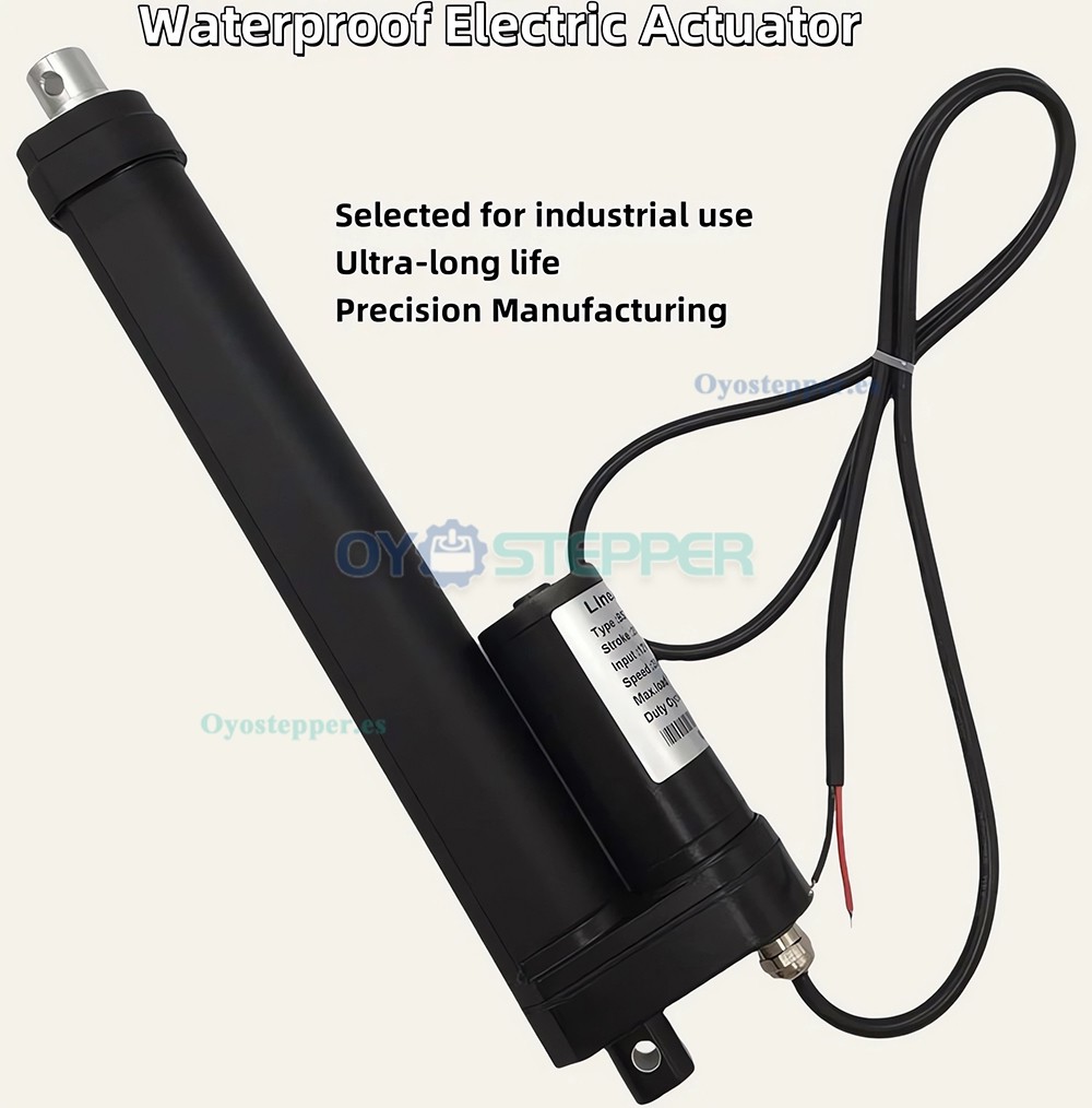 Actuador Lineal Sumergible IP68 120kg 12V Motorizado para Automatizaci&oacute;n Industrial