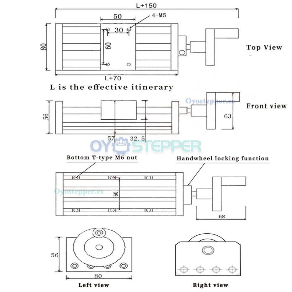 Etapa Lineal Manual GGP5080 con Guía Lineal, Husillo a Bolas y Volante para Módulo de Movimiento CNC Etapa Lineal Manual GGP5080 con Guía Lineal, Husillo a Bolas y Volante para Módulo de Movimiento CNC