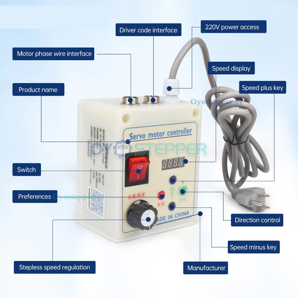 Kit de servomotor CA sin escobillas de 550W a 2.2kW y 1.85Nm a 6.85Nm con controlador CNC