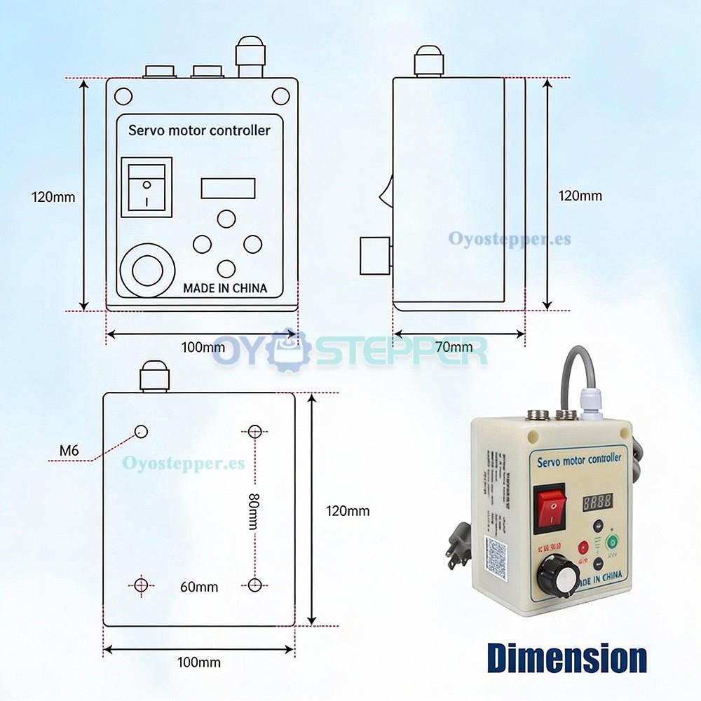 Kit de servomotor CA sin escobillas de 550W a 2.2kW y 1.85Nm a 6.85Nm con controlador CNC