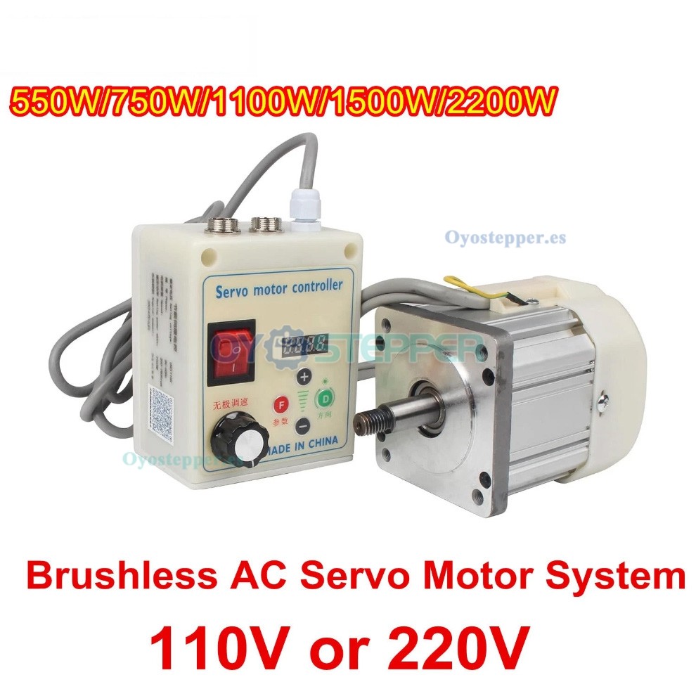 Kit de servomotor CA sin escobillas de 550W a 2.2kW y 1.85Nm a 6.85Nm con controlador CNC