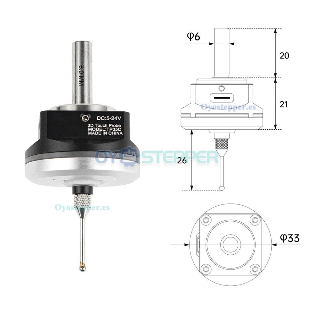 TP05C Palpador de contacto de 3 ejes para ajuste de herramientas CNC