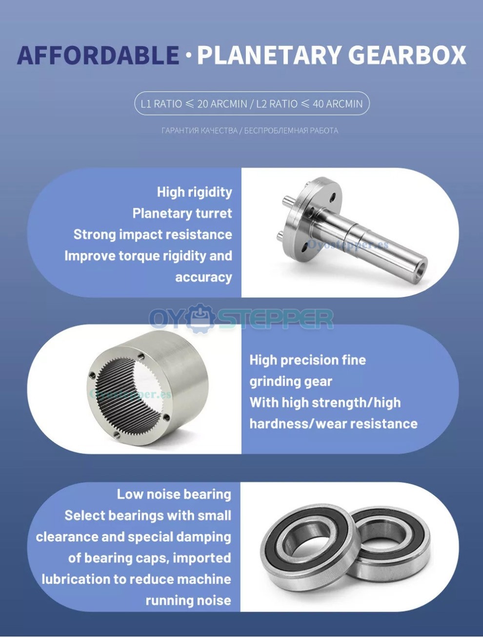 Reductor Planetario con Salida de Agujero Hueco y Engranaje Recto para Motor Paso a Paso NEMA 23,34 / Servomotor 80/110/130/180mm