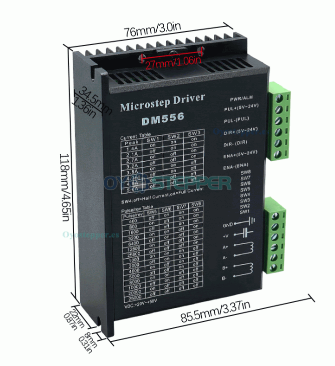 Kit CNC 3 Ejes con Motor Paso a Paso Nema 23 1.8° 3Nm 2 Fases, Controlador y Fuente de Alimentación Kit CNC 3 Ejes con Motor Paso a Paso Nema 23 1.8° 3Nm 2 Fases, Controlador y Fuente de Alimentación
