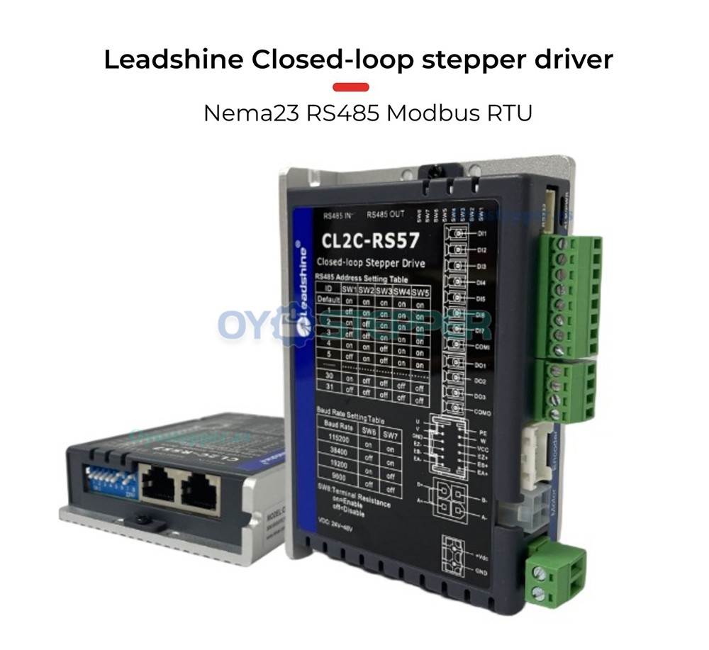 Leadshine CL2C-RS57 0-7A 20-50VDC Nema 23 RS485 Controlador de motor paso a paso de circuito cerrado