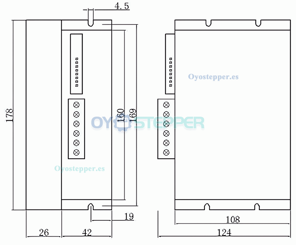 Controlador de motor paso a paso EC3522 de 2,2-5A y 110-220V CA para motores paso a paso trif&aacute;sicos Nema 34 de 86 mm
