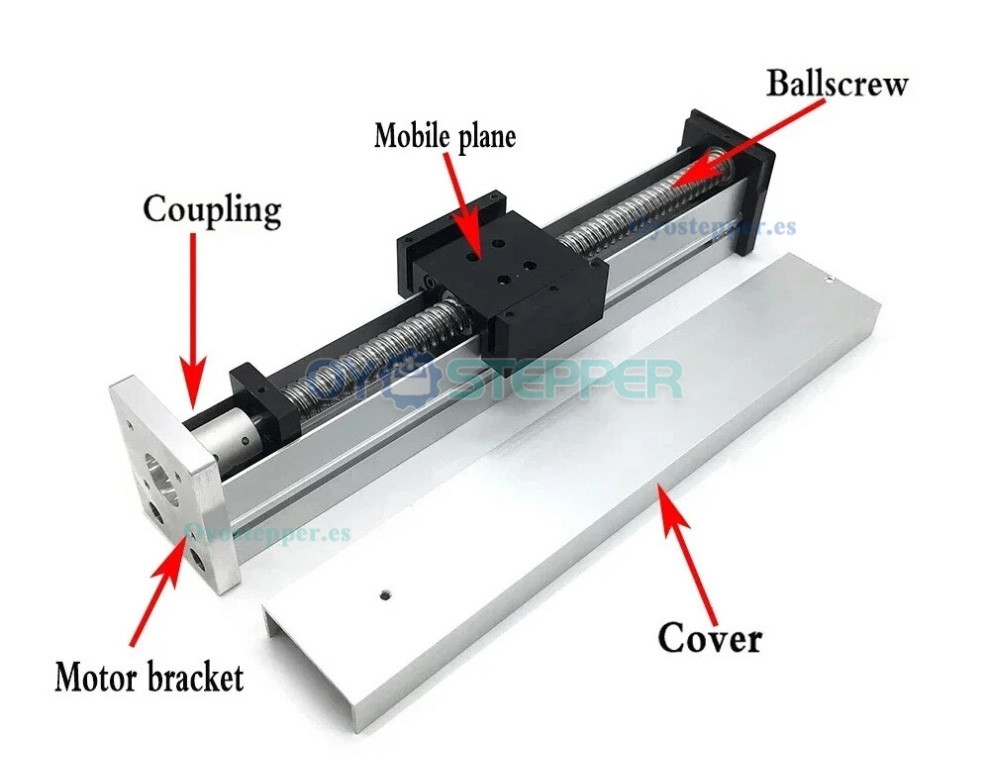 Kit de Mesa Deslizante CNC Impermeable Totalmente Cerrada con Husillo a Bolas, Etapa de Gu&iacute;a Lineal Motorizada de 40 mm de Ancho