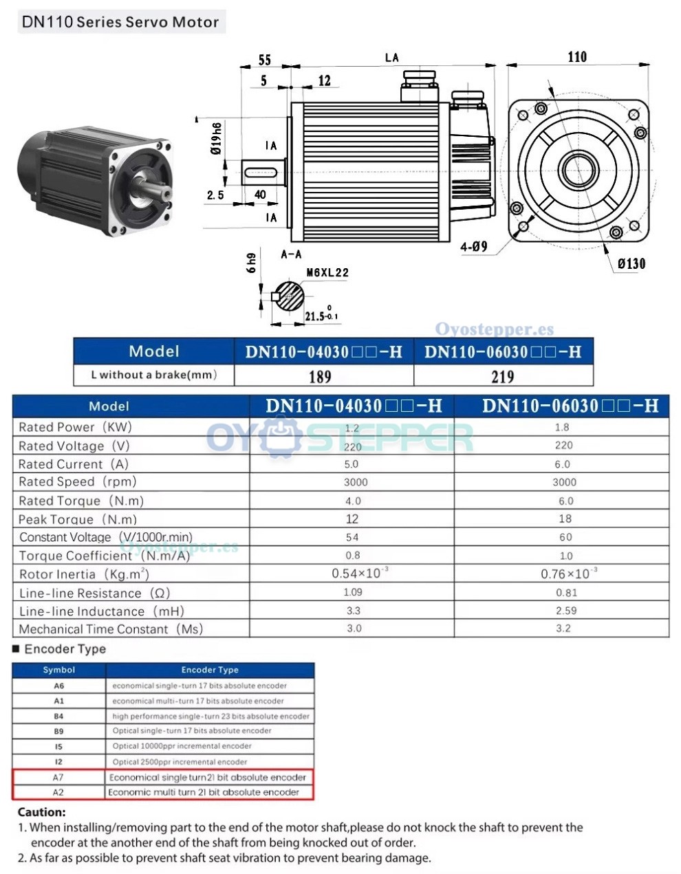 Kit de servomotor CA EtherCAT de 1 a 3,8kW con driver CNC 2500rpm y encoder magn&eacute;tico de 21 bits