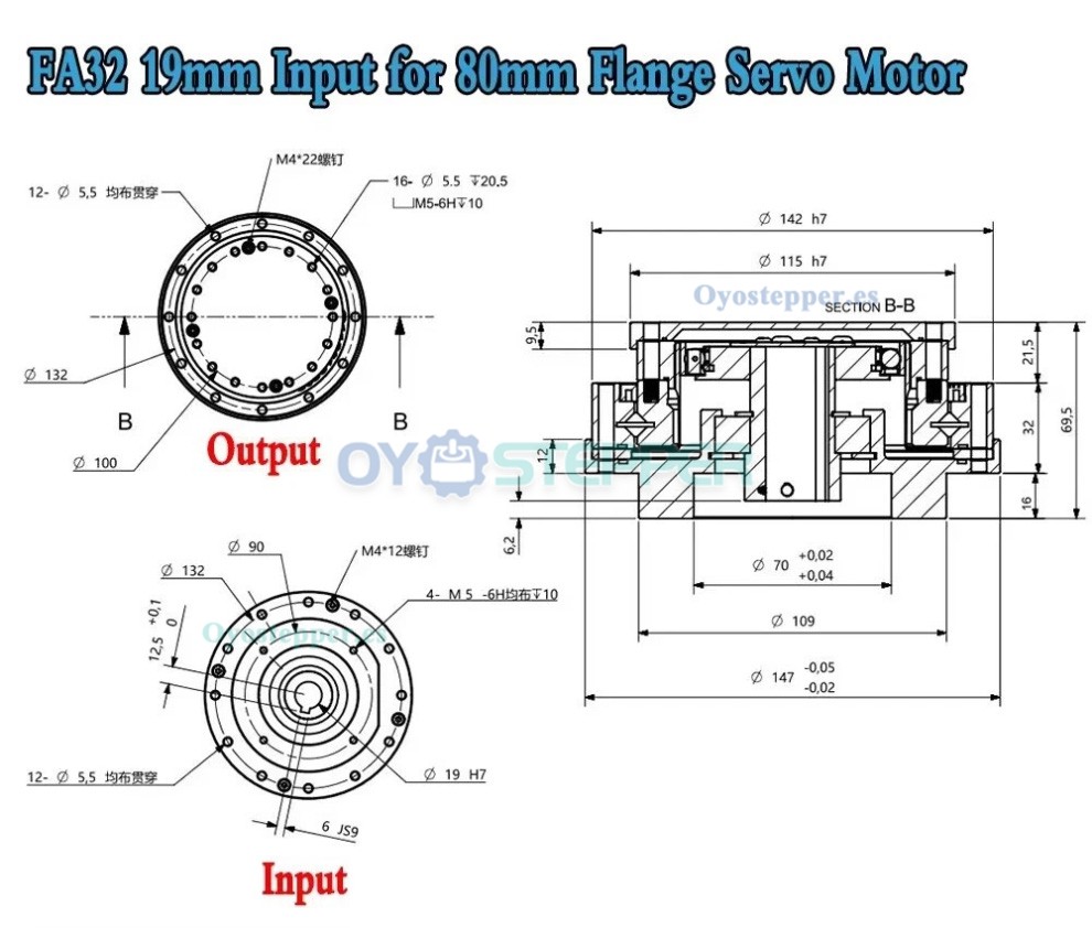 Reductor Harmonic Drive Serie FA Relaci&oacute;n 30:1-120:1 para Motor Servo
