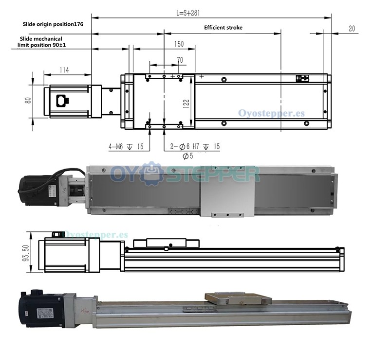 FCH140 Módulo Lineal con Guía Doble Actuador con Motor Servo de 1000 W