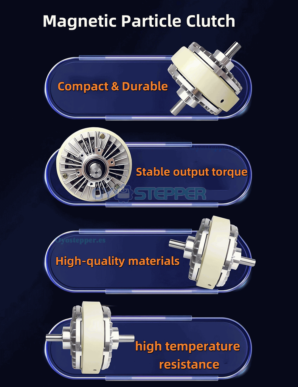FL-S-C Embrague Magnético de Partículas Doble Eje 6‑50 Nm 24 VCC para CNC FL-S-C Embrague Magnético de Partículas Doble Eje 6‑50 Nm 24 VCC para CNC