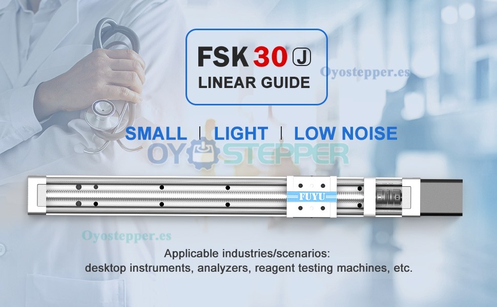 2 Unid FSK30J Actuador Mini Lineal con Guía y Husillo de Bolas Motor Paso a Paso Nema 11