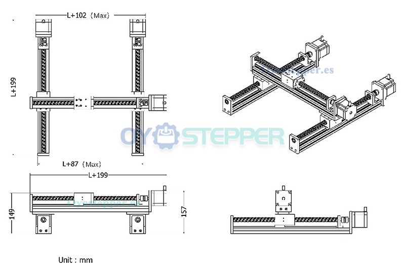 FSL40 Plataforma de Traslación XY con Actuador Lineal Mesa de Movimiento XYZ