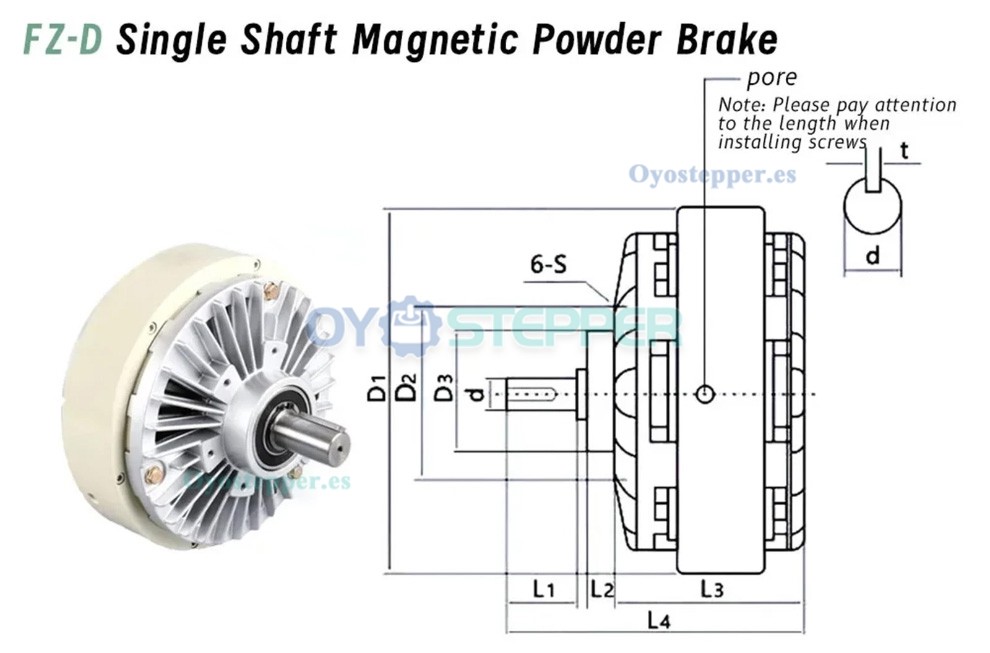 FZ-D Serie Freno Magn&eacute;tico de Part&iacute;culas con Kit Controlador de Tensi&oacute;n TBS‑200A 6‑50 Nm Monoeje