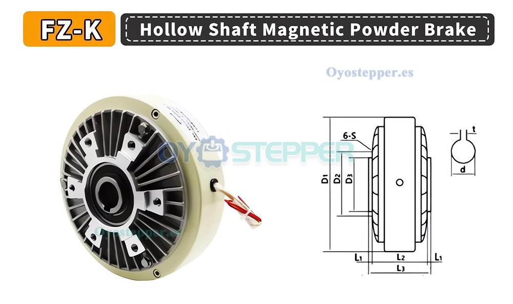 FZ-K Freno Magn&eacute;tico de Part&iacute;culas Tipo Eje Hueco 6‑200Nm 24 V