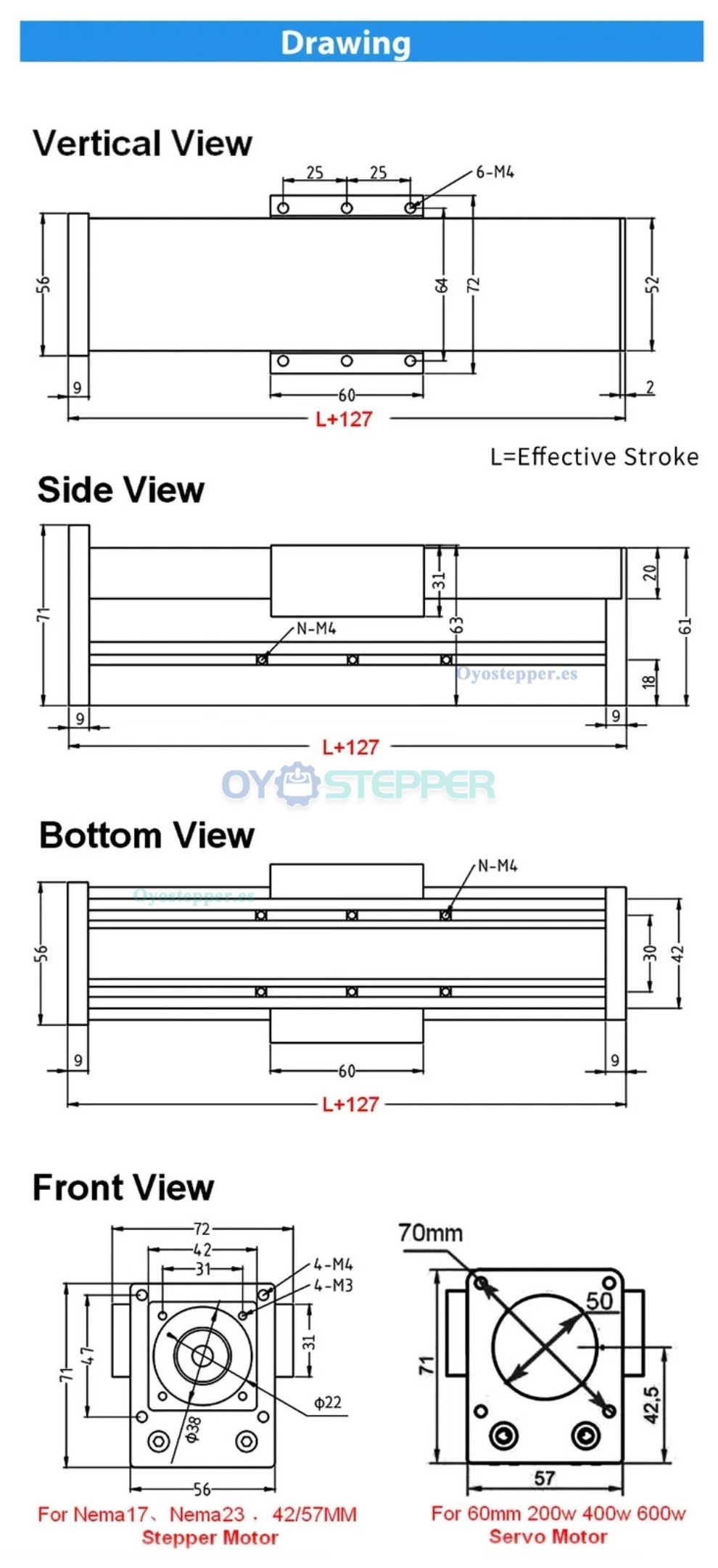Kit de Mesa Deslizante CNC Mini Totalmente Sellada con Husillo a Bolas y M&oacute;dulo de Gu&iacute;a Lineal Motorizada