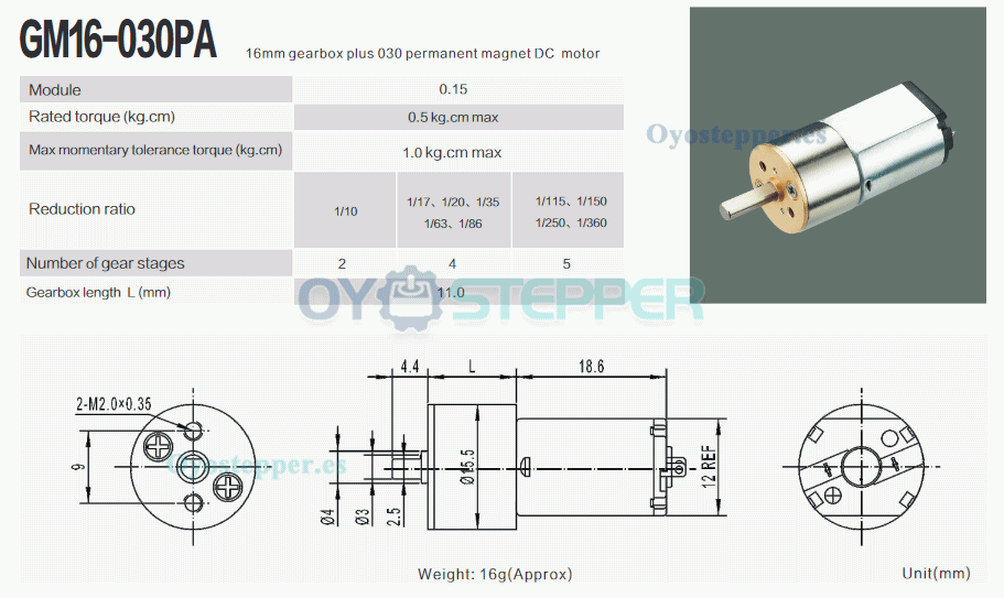 Pack de 2 Motores DC con Engranaje Recto 6 V / 12 V 0.5 kg·cm Mini Motor Eléctrico
