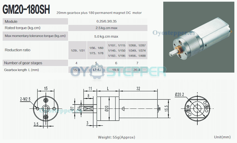 Pack de 2 Motores DC con Engranaje y Encoder 6 V / 12 V 2.5 kg·cm Imán Permanente