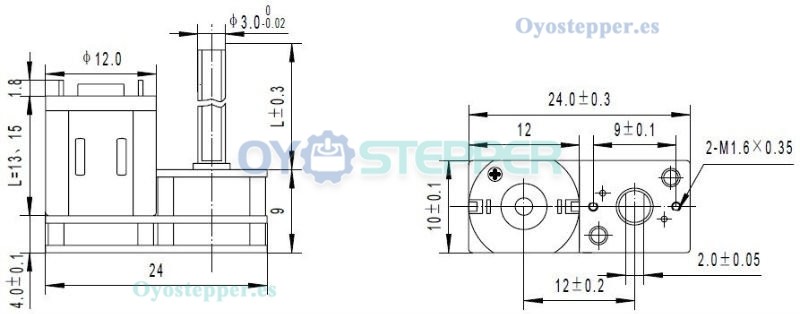 Pack de 2 Mini Motores DC 2.4 V / 5 V Imán Permanente 0.21–0.5 kg·cm