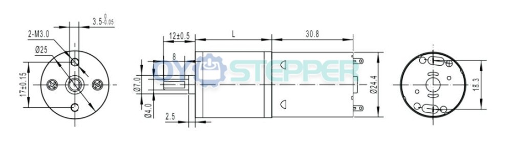 Pack de 2 Motores Eléctrico DC con Reductor 6 V / 12 V 3 kg·cm 24.4×30.8 mm