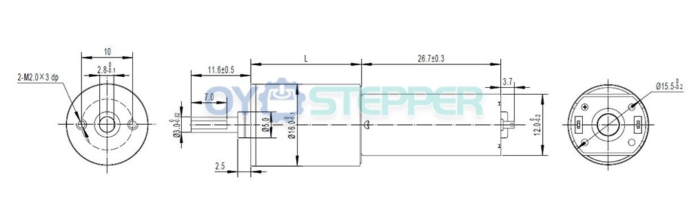 Pack de 2 Motores Eléctrico Micro DC con Reductor 6 V / 12 V 2.4 kg·cm 12–500 RPM