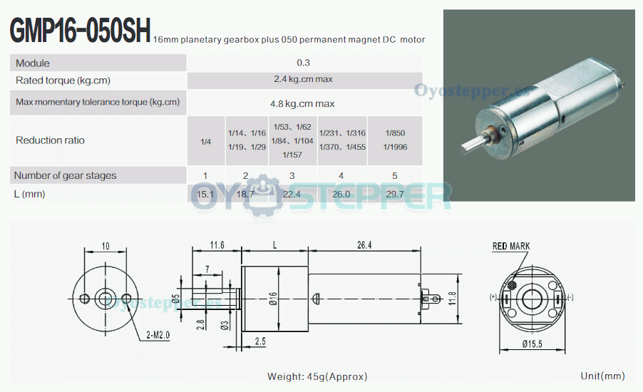 Pack de 2 Motores Eléctrico Micro DC con Reductor 6 V / 12 V 2.4 kg·cm 12–500 RPM