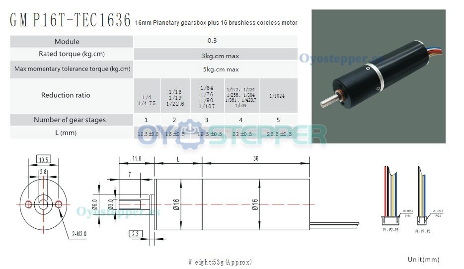 Pack de 2 Motores Planetarios DC Sin Núcleo Sin Escobillas 12V/24V 3kg·cm 9–2700RPM