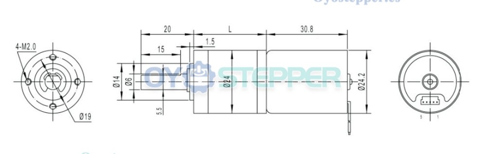 Pack de 2 Motorreductores BLDC 12V/24V Φ24mm 5.0kg·cm 2.3W con reductor planetario (GMP24-TEC2430)